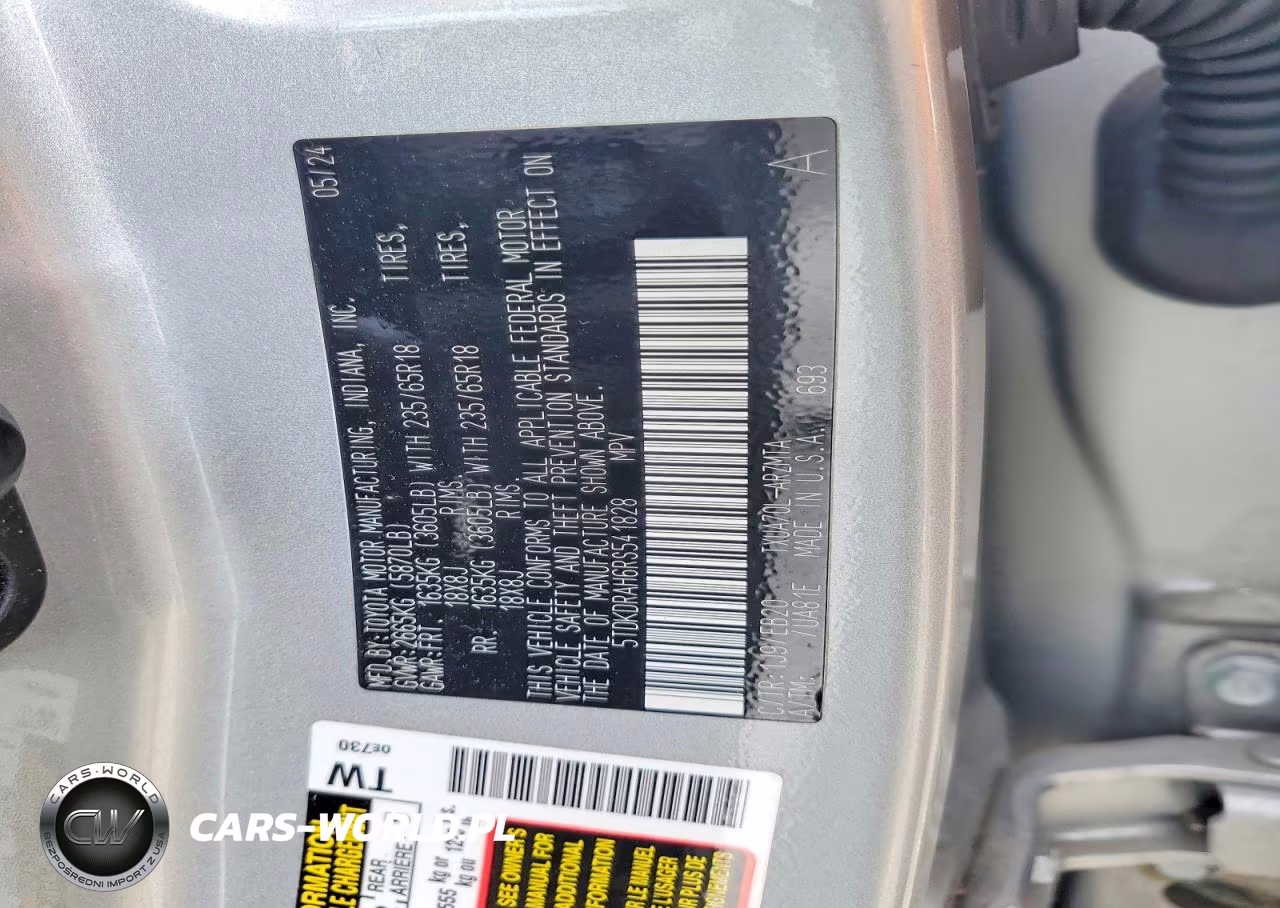 2024 Toyota Highlander Xle VIN:5TDKDRAH6RS541828 - 14