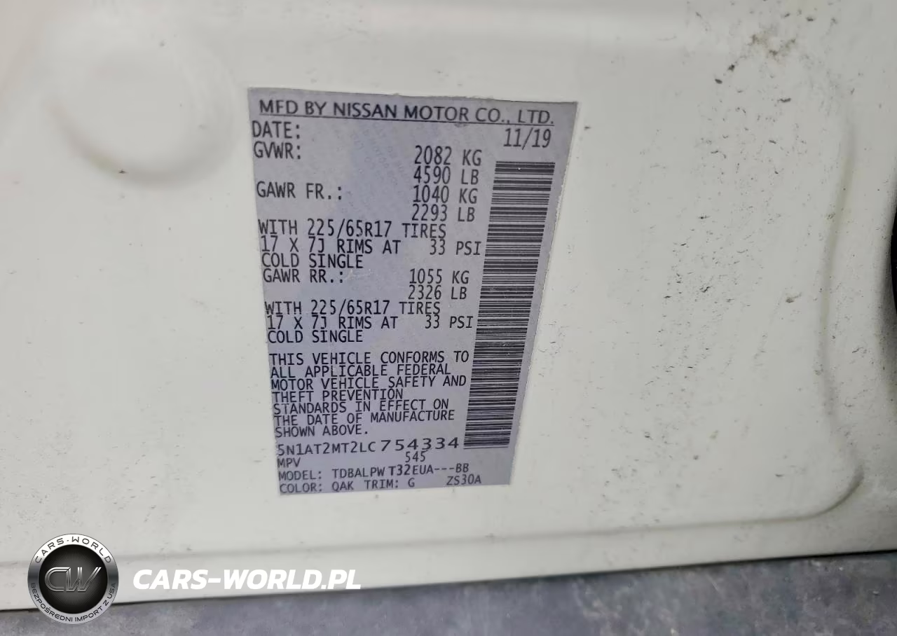 2020 Nissan Rogue S Fwd VIN:5N1AT2MT2LC754334 - 13
