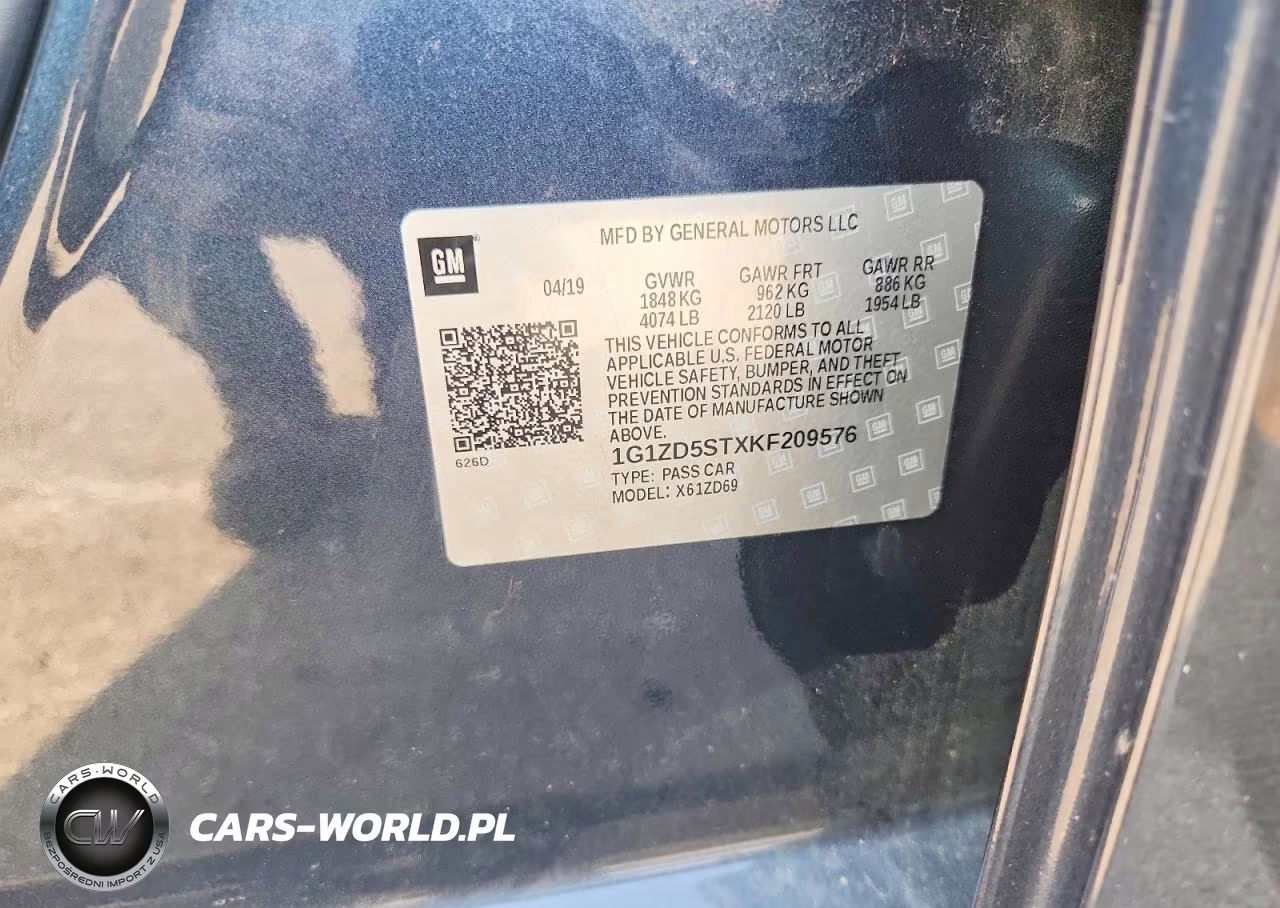 2019 Chevrolet Malibu Lt VIN:1G1ZD5STXKF209576 - 12