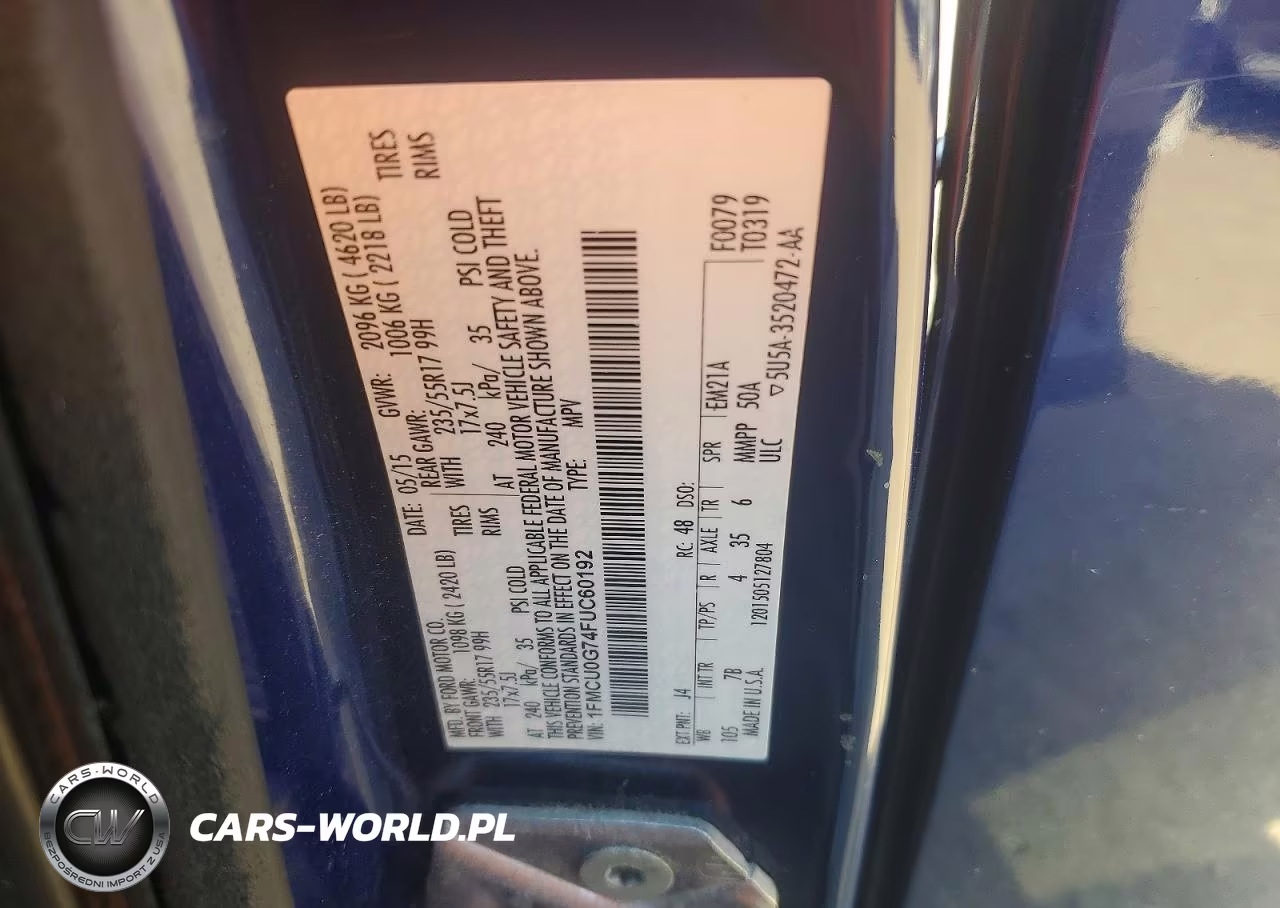 2015 Ford Escape Se VIN:1FMCU0G74FUC60192 - 13