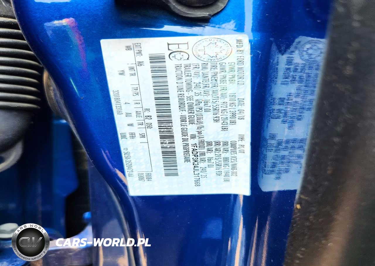 2018 Ford Focus Se VIN:1FADP3K24JL317668 - 12