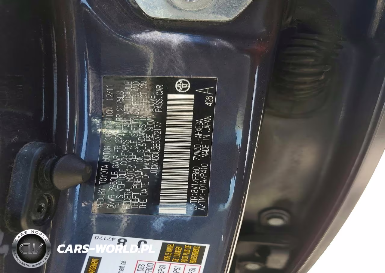 2011 Toyota Prius Two VIN:JTDKN3DU2B5372177 - 12