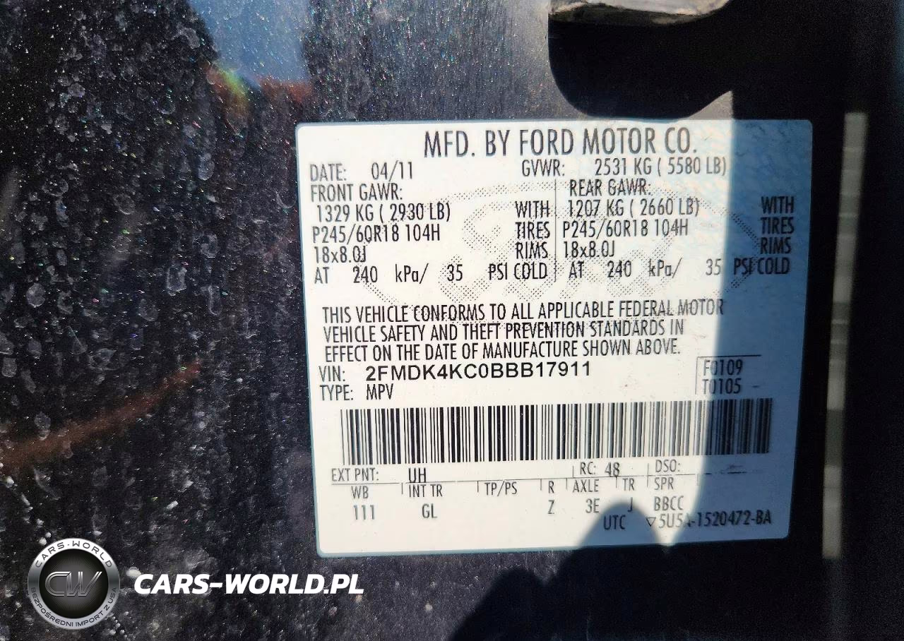 2011 Ford Edge Limited VIN:2FMDK4KC0BBB17911 - 14