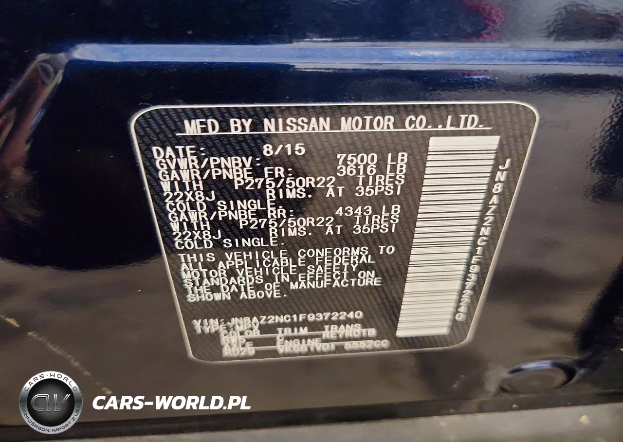 2015 Infiniti Qx80 Base VIN:JN8AZ2NC1F9372240 - 13