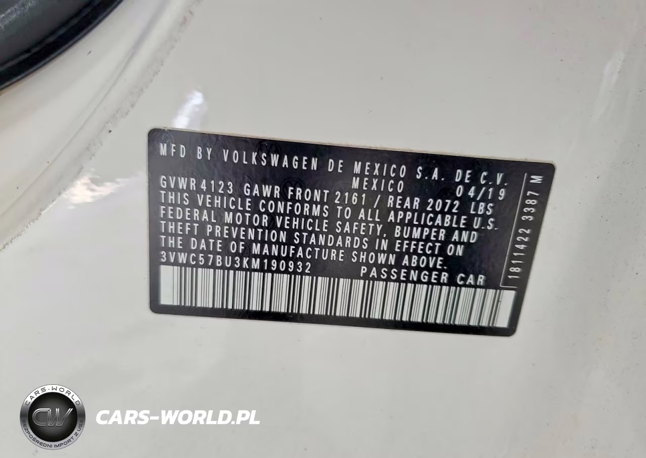 2019 Volkswagen Jetta S VIN:3VWC57BU3KM190932 - 12