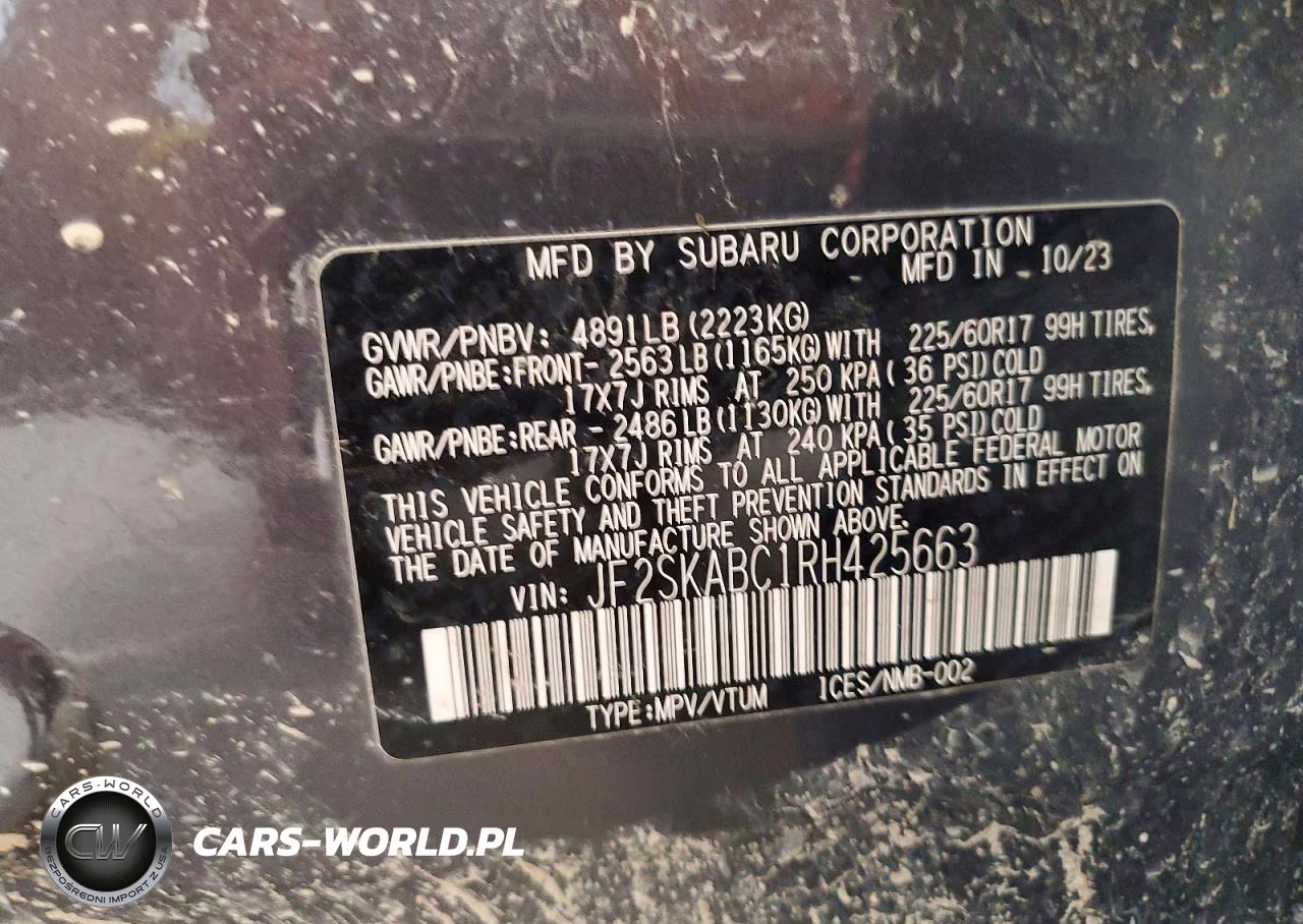 2024 Subaru Forester VIN:JF2SKABC1RH425663 - 14