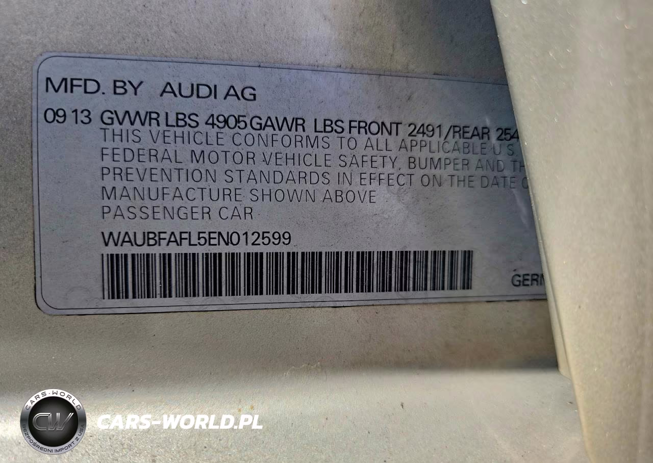 2014 Audi A4 Premium VIN:WAUBFAFL5EN012599 - 12
