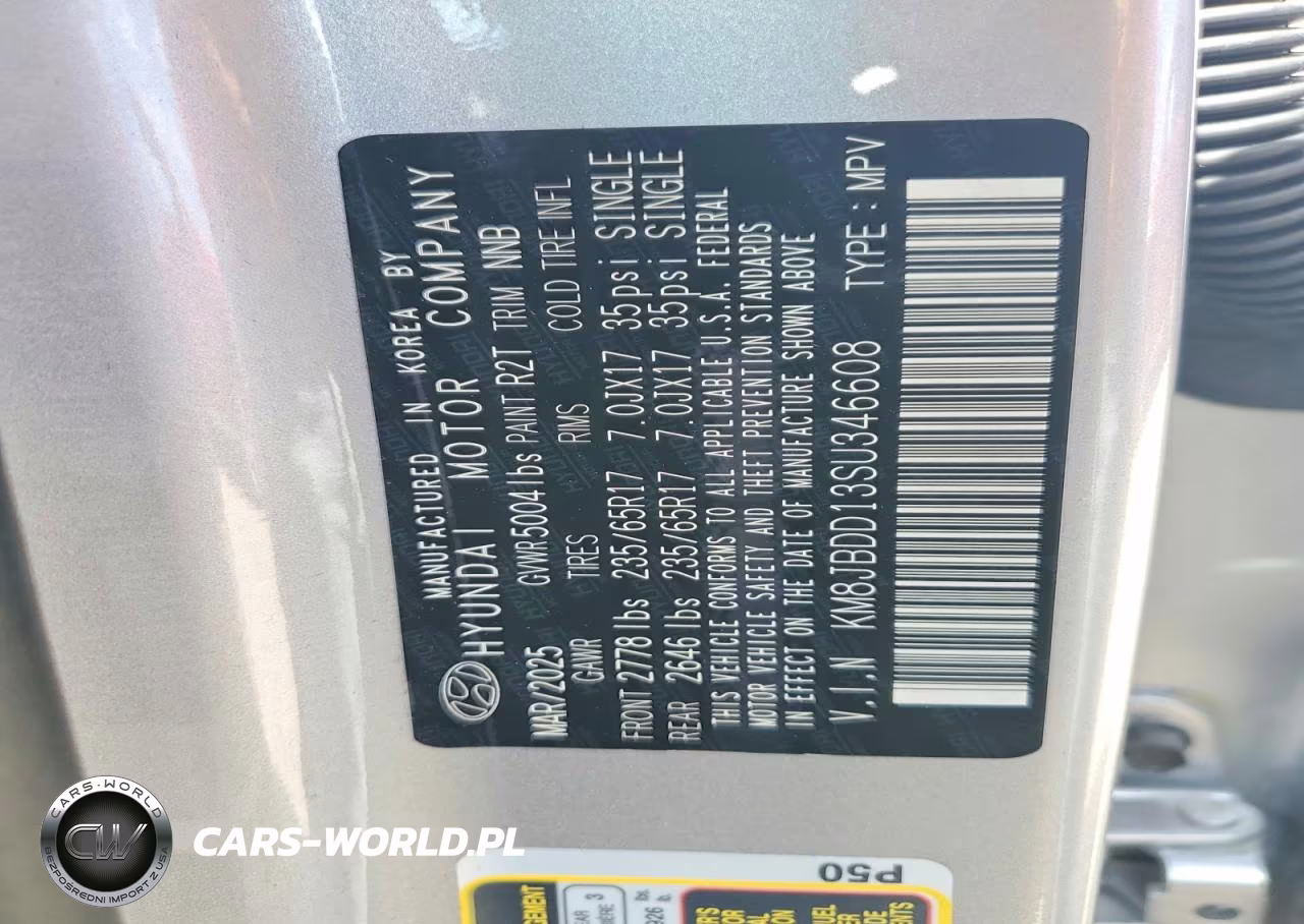 2025 Hyundai Tucson Blue VIN:KM8JBDD13SU346608 - 13