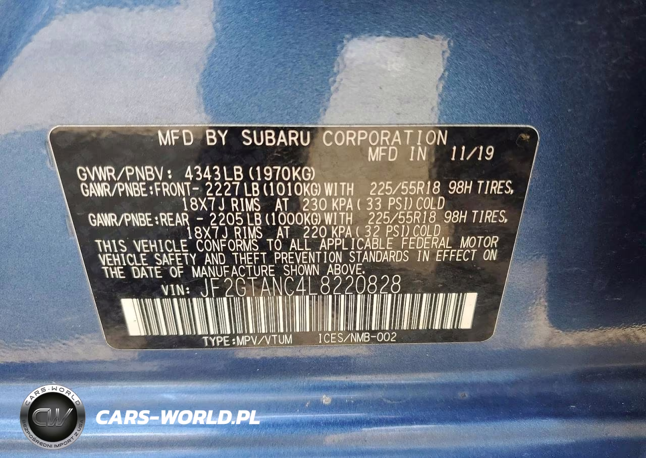2020 Subaru Crosstrek Limited VIN:JF2GTANC4L8220828 - 13