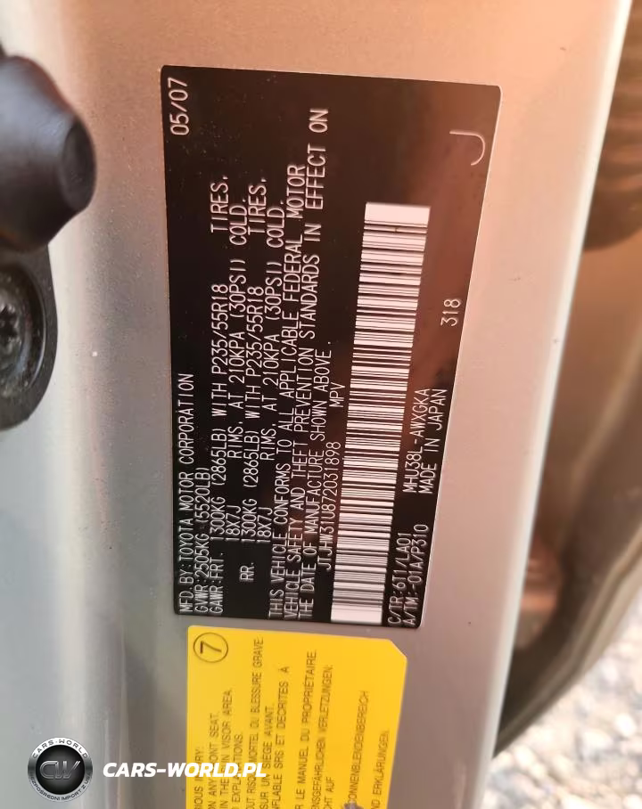 2007 Lexus Rx 400H VIN:JTJHW31U872031898 - 13