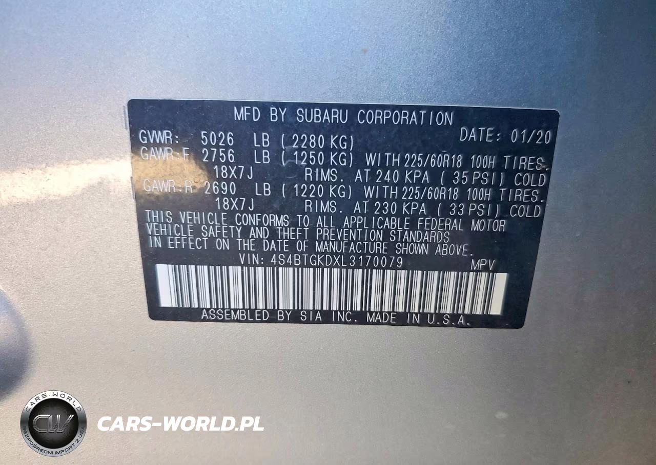 2020 Subaru Outback Onyx Edition Xt VIN:4S4BTGKDXL3170079 - 12