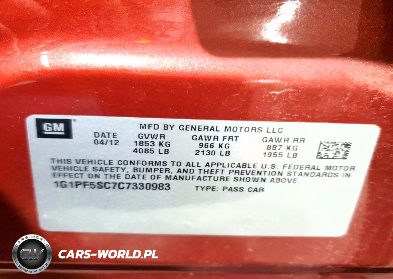 2012 Chevrolet Cruze Lt VIN:1G1PF5SC7C7330983 - 12