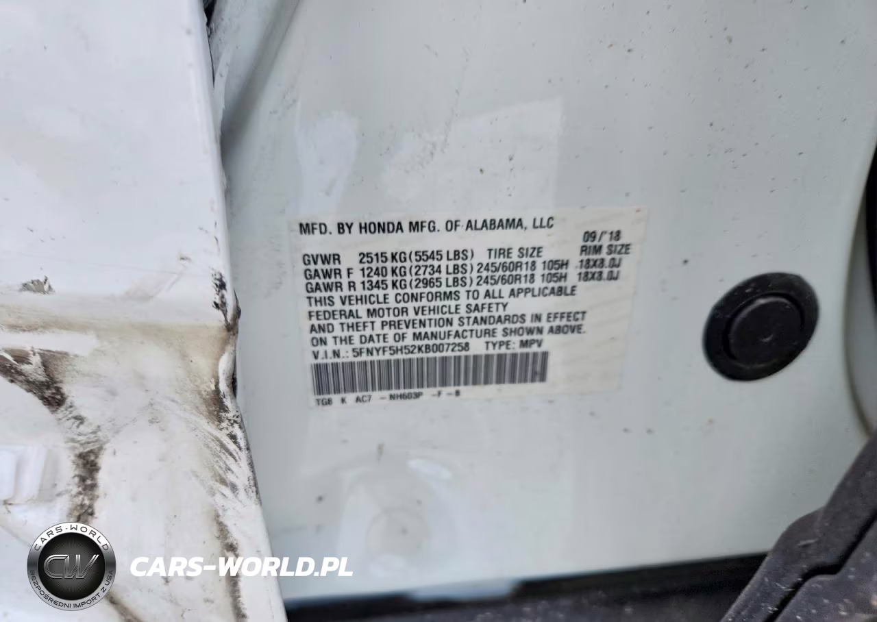 2019 Honda Pilot Exl VIN:5FNYF5H52KB007258 - 13