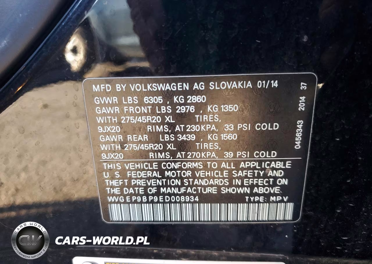 2014 Volkswagen Touareg V6 Tdi VIN:WVGEP9BP9ED008934 - 13