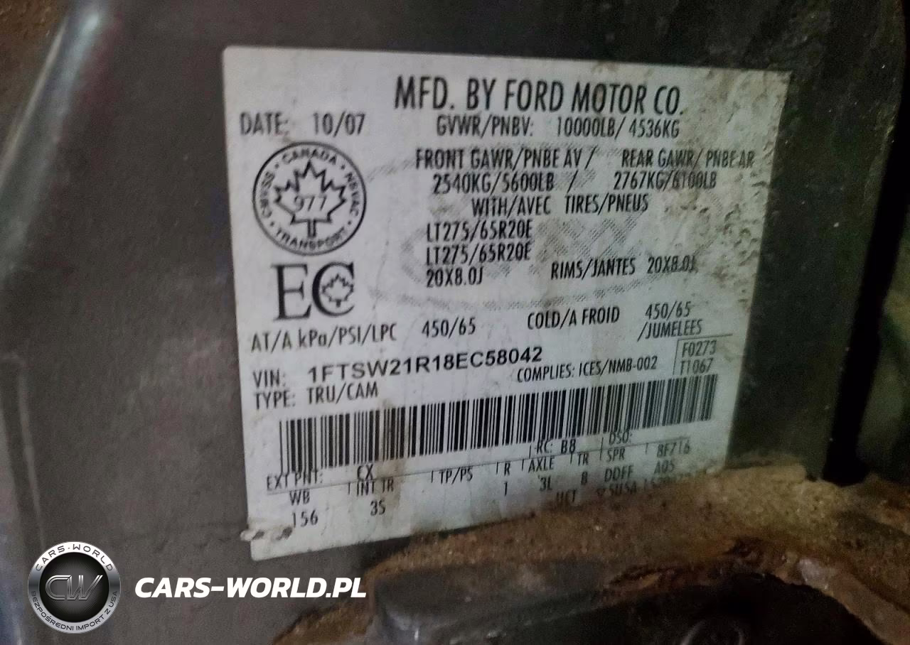 2008 Ford F250 Super Duty VIN:1FTSW21R18EC58042 - 12