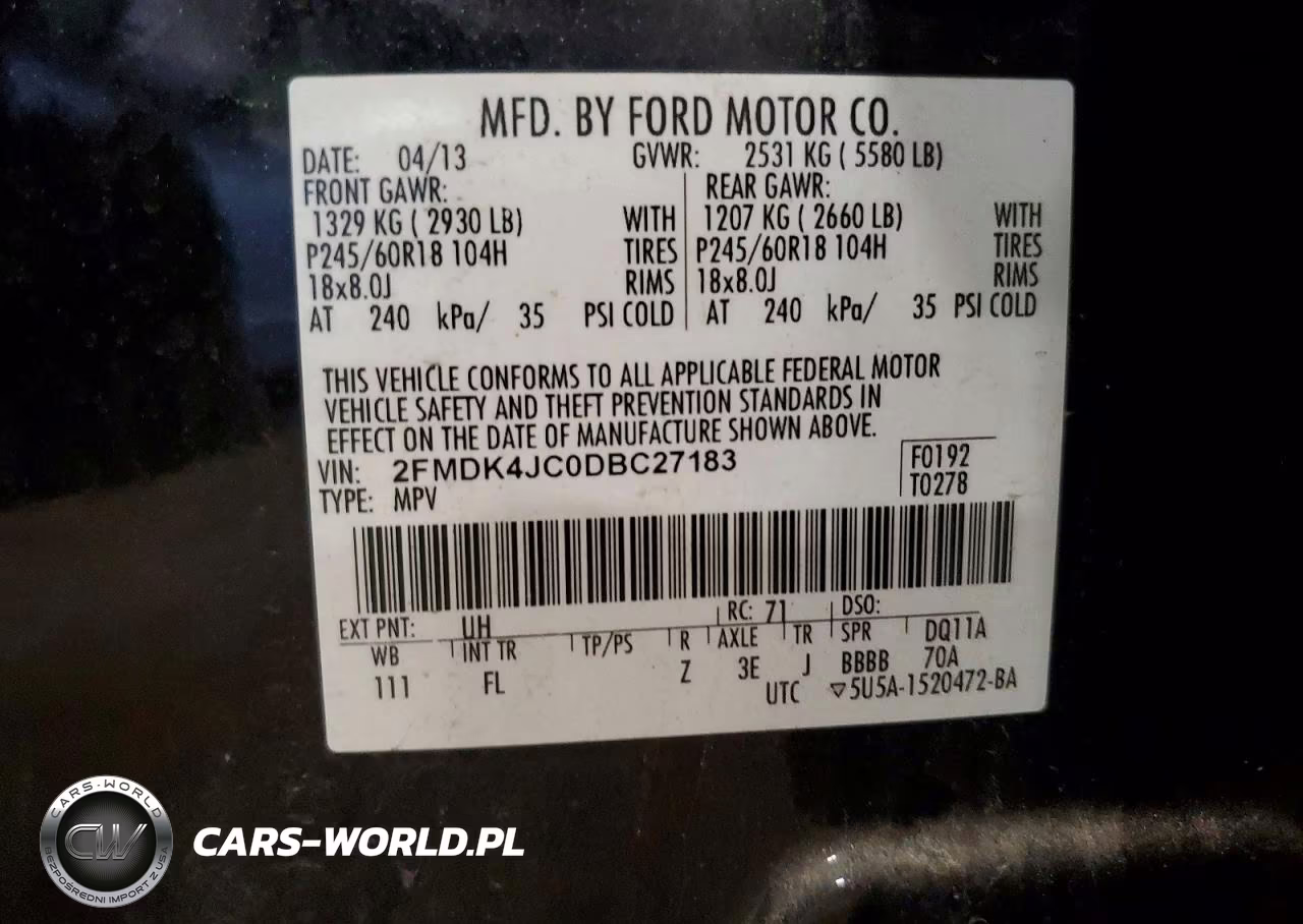 2013 Ford Edge Sel VIN:2FMDK4JC0DBC27183 - 12