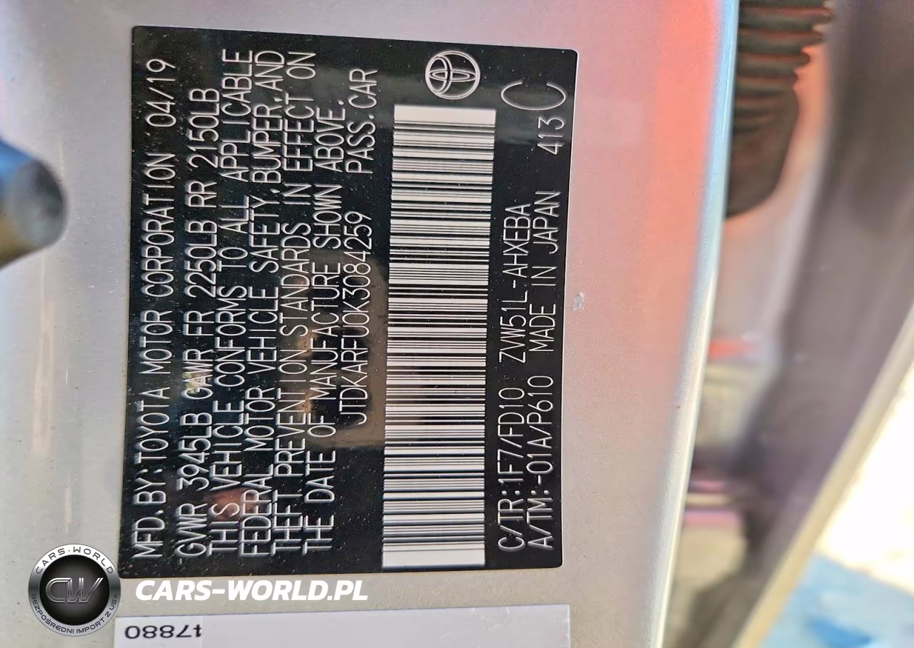 2019 Toyota Prius Le VIN:JTDKARFU0K3084259 - 13