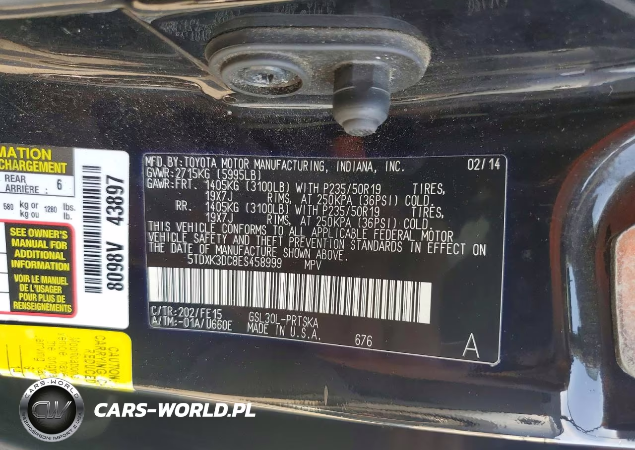2014 Toyota Sienna Sport VIN:5TDXK3DC8ES458999 - 14
