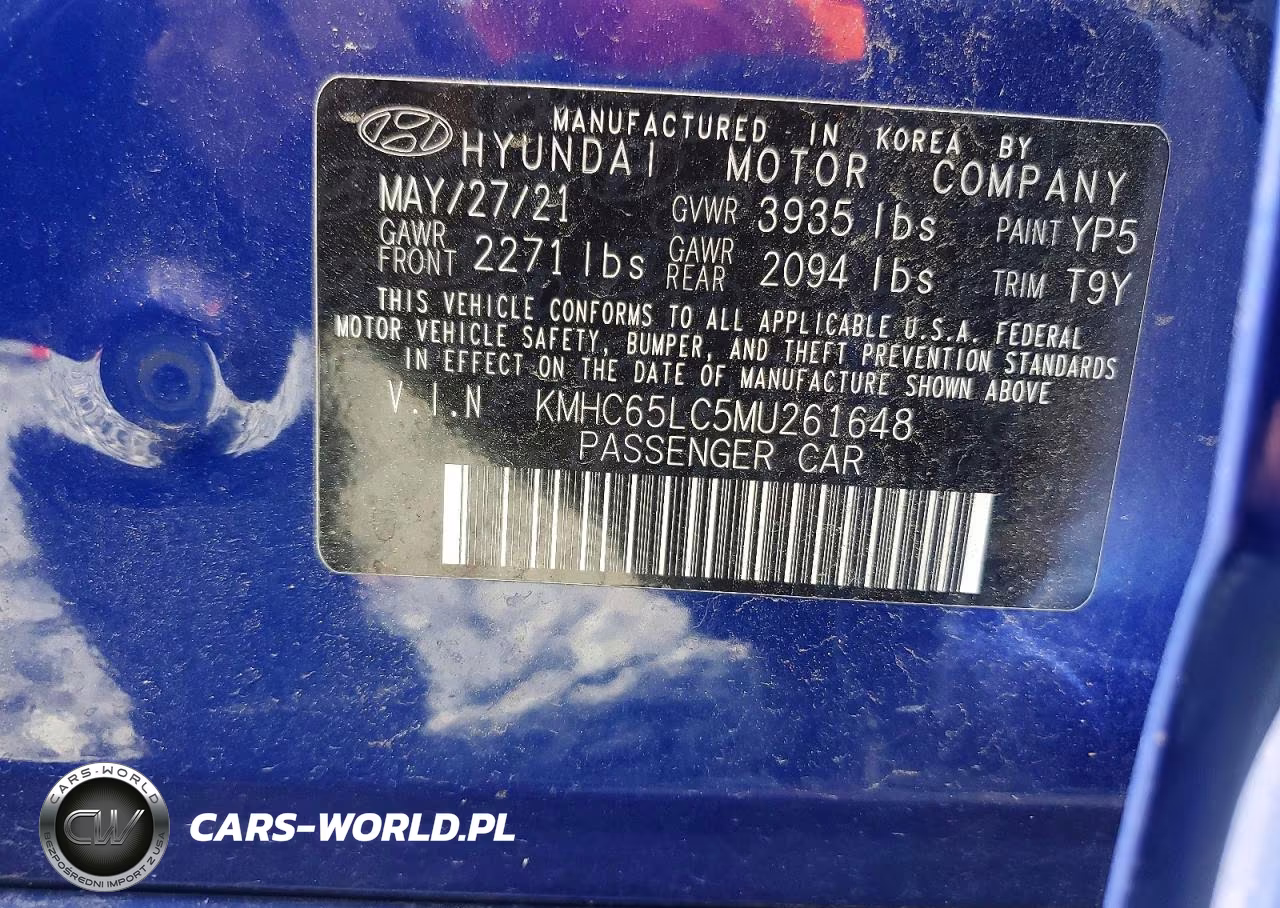 2021 Hyundai Ioniq Blue VIN:KMHC65LC5MU261648 - 12