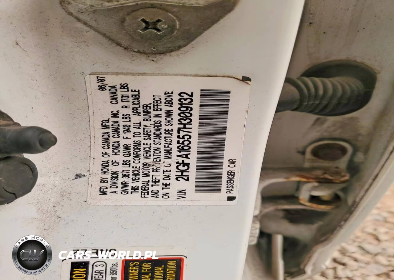 2007 Honda Civic Lx VIN:2HGFA16557H309132 - 13