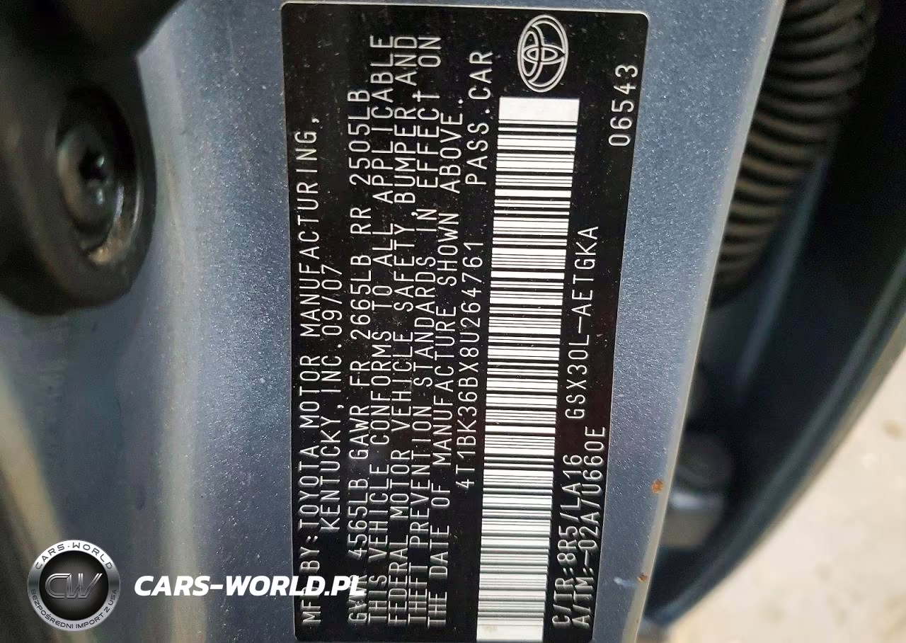 2008 Toyota Avalon Xls VIN:4T1BK36BX8U264761 - 12