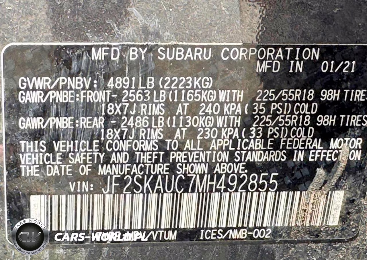 2021 Subaru Forester Limited VIN:JF2SKAUC7MH492855 - 10