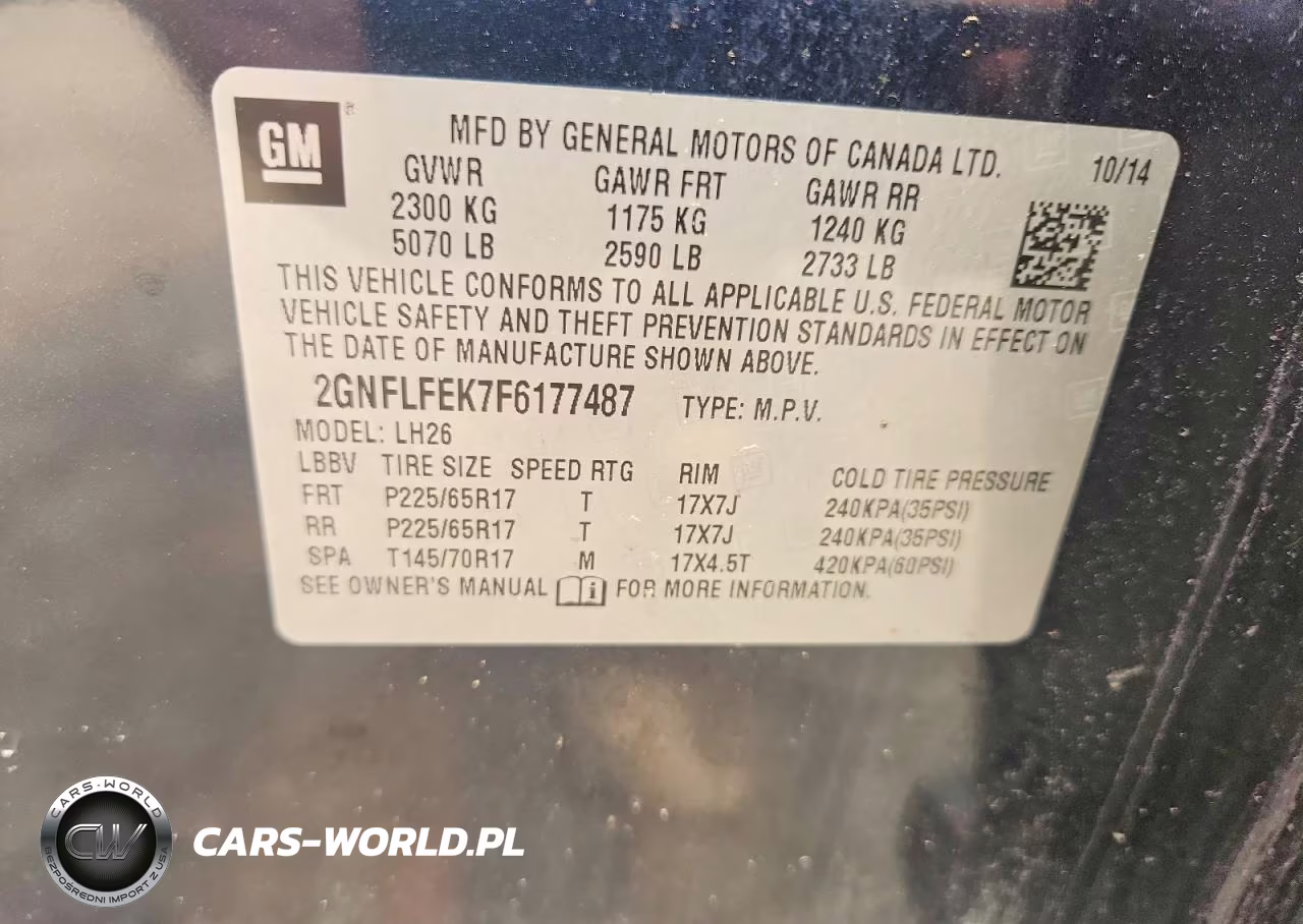 2015 Chevrolet Equinox Lt VIN:2GNFLFEK7F6177487 - 13