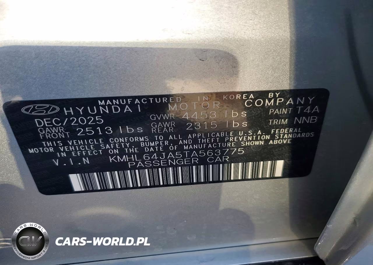 2026 Hyundai Sonata Sel Sport VIN:KMHL64JA5TA563775 - 12