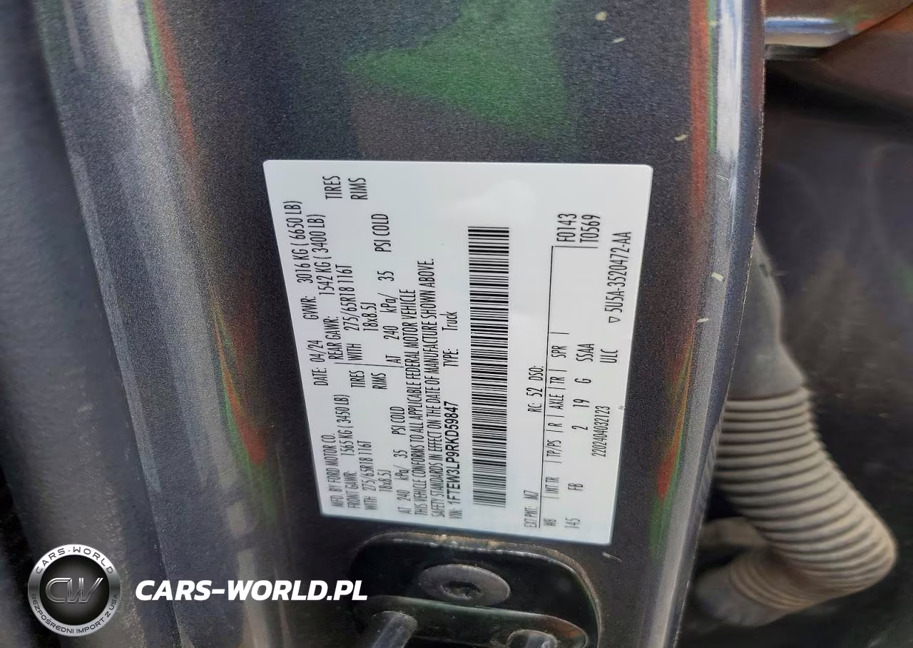 2024 Ford F150 Xlt VIN:1FTEW3LP9RKD59847 - 13