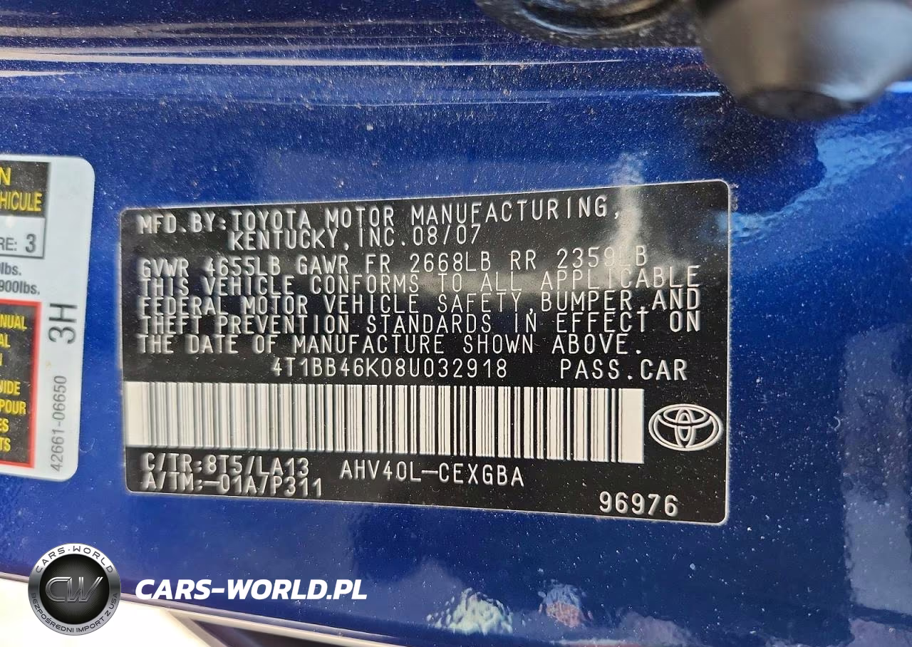 2008 Toyota Camry Hybrid VIN:4T1BB46K08U032918 - 12