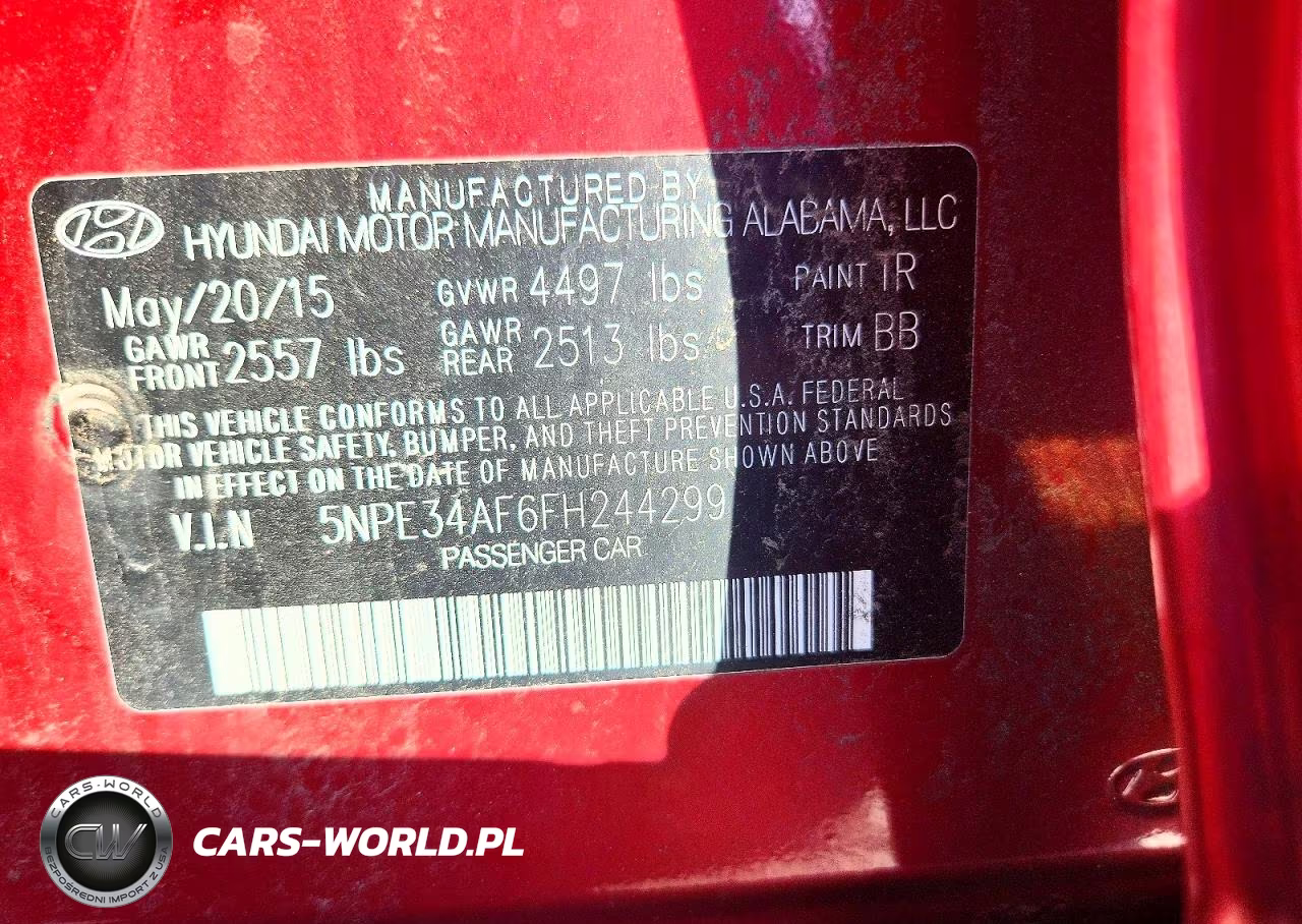 2015 Hyundai Sonata Limited VIN:5NPE34AF6FH244299 - 12