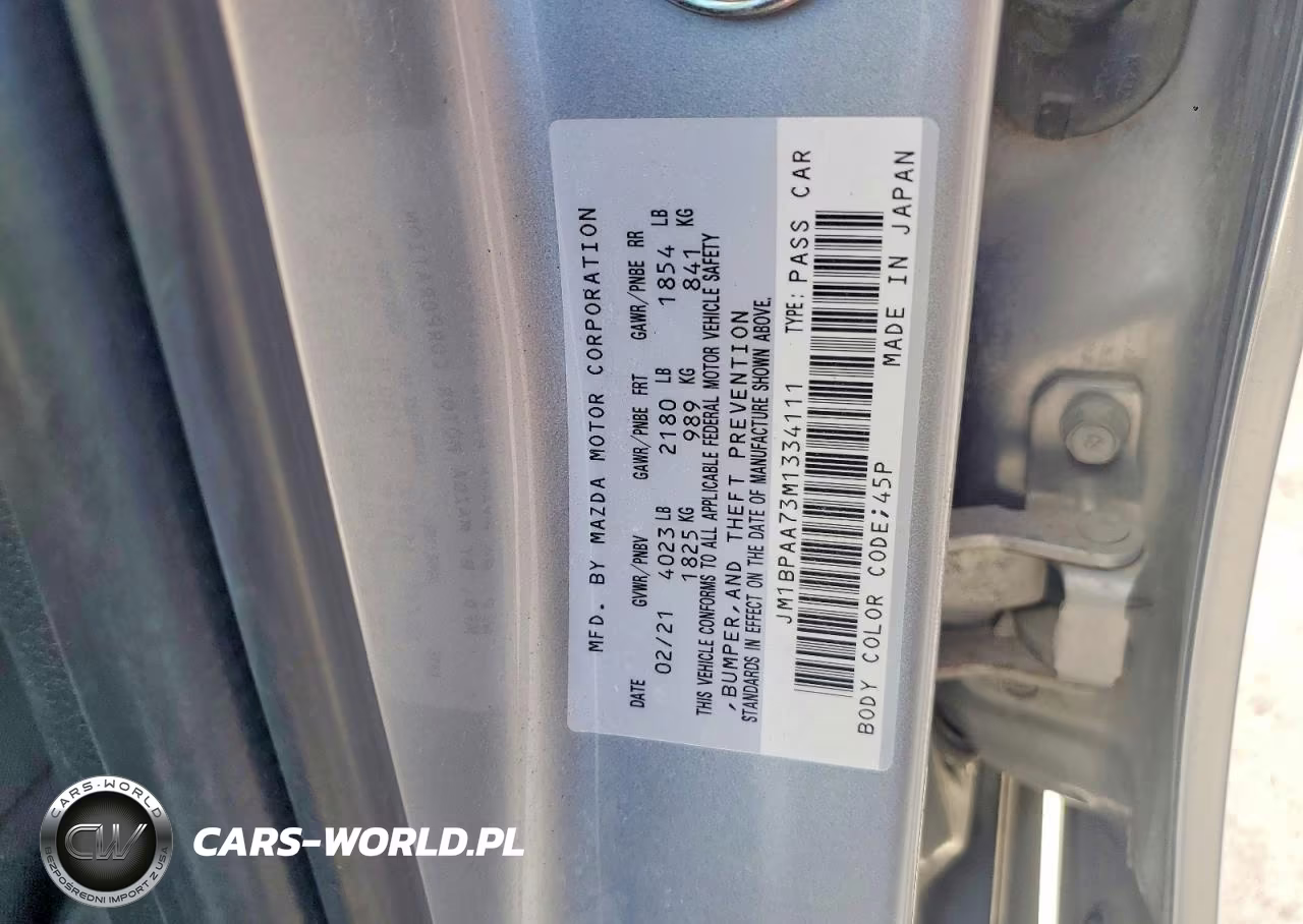 2021 Mazda 3 VIN:JM1BPAA73M1334111 - 12