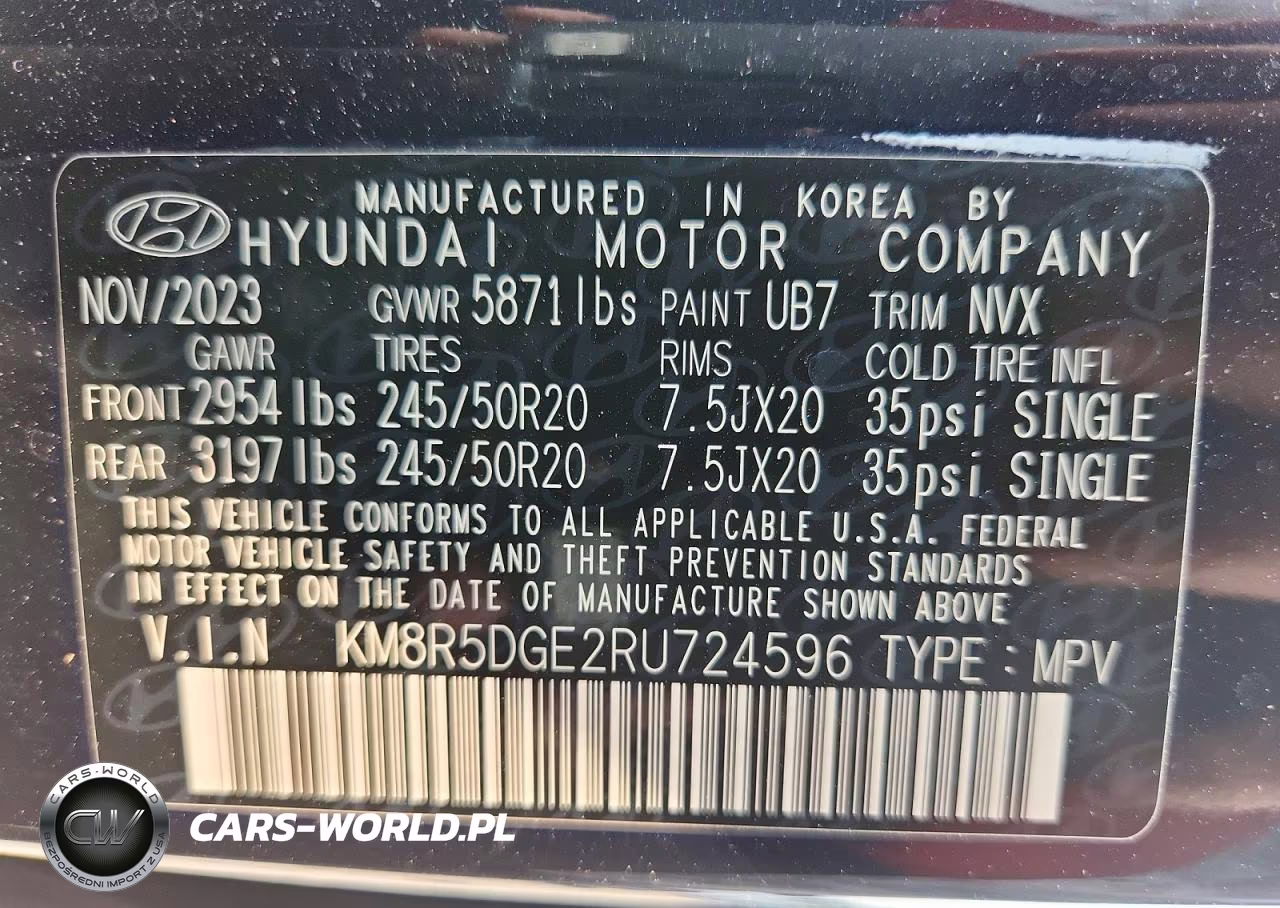 2024 Hyundai Palisade Limited VIN:KM8R5DGE2RU724596 - 13