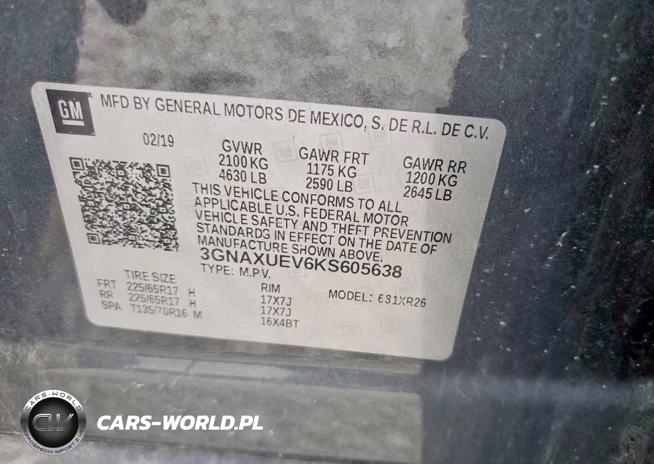 2019 Chevrolet Equinox Lt VIN:3GNAXUEV6KS605638 - 13