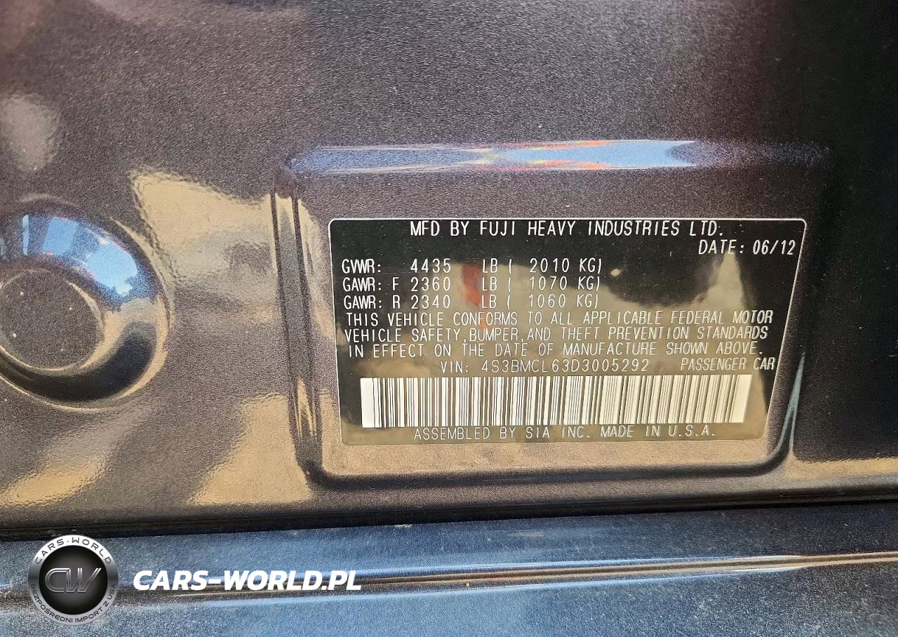 2013 Subaru Legacy 2.5I Limited VIN:4S3BMCL63D3005292 - 13
