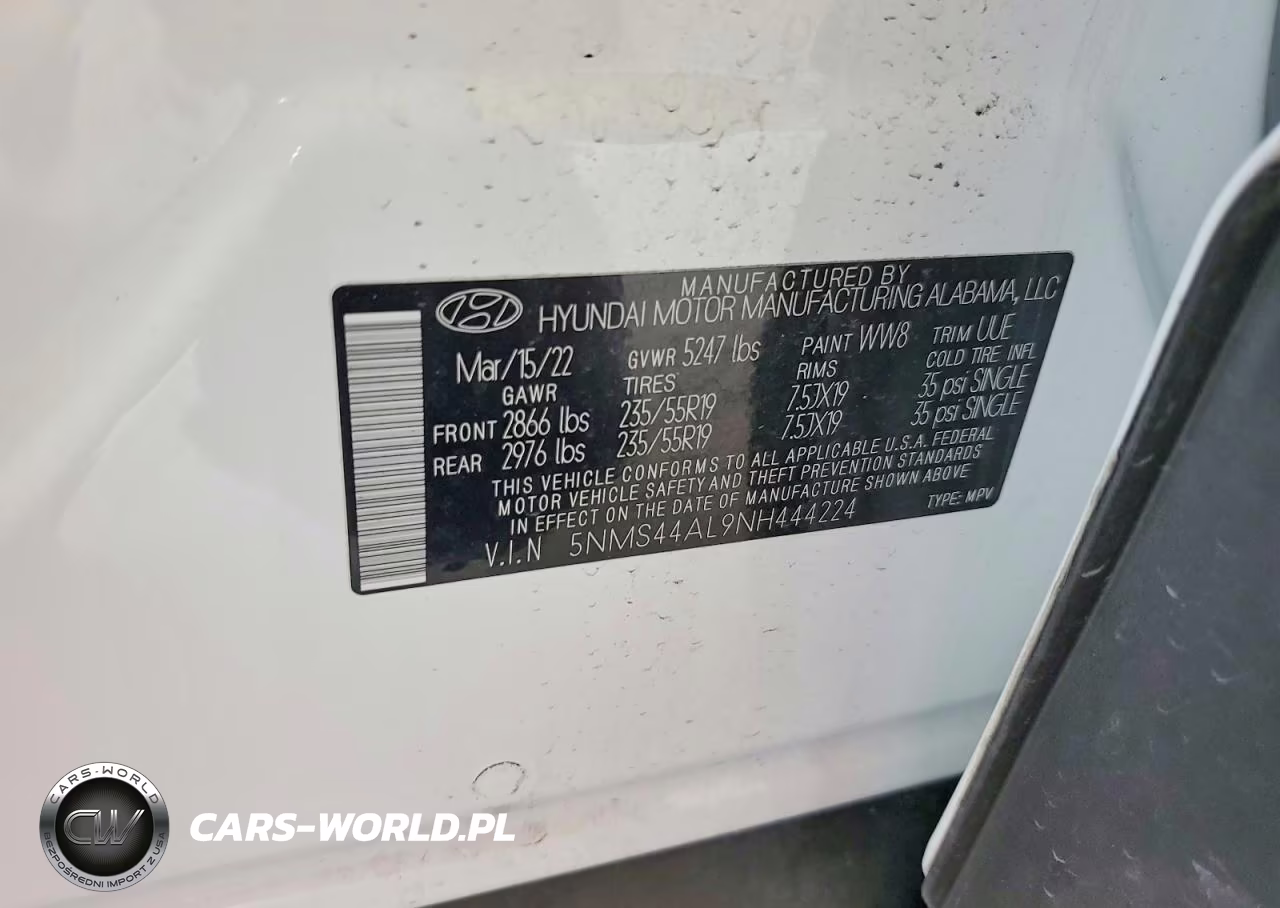 2022 Hyundai Santa Fe Limited VIN:5NMS44AL9NH444224 - 14