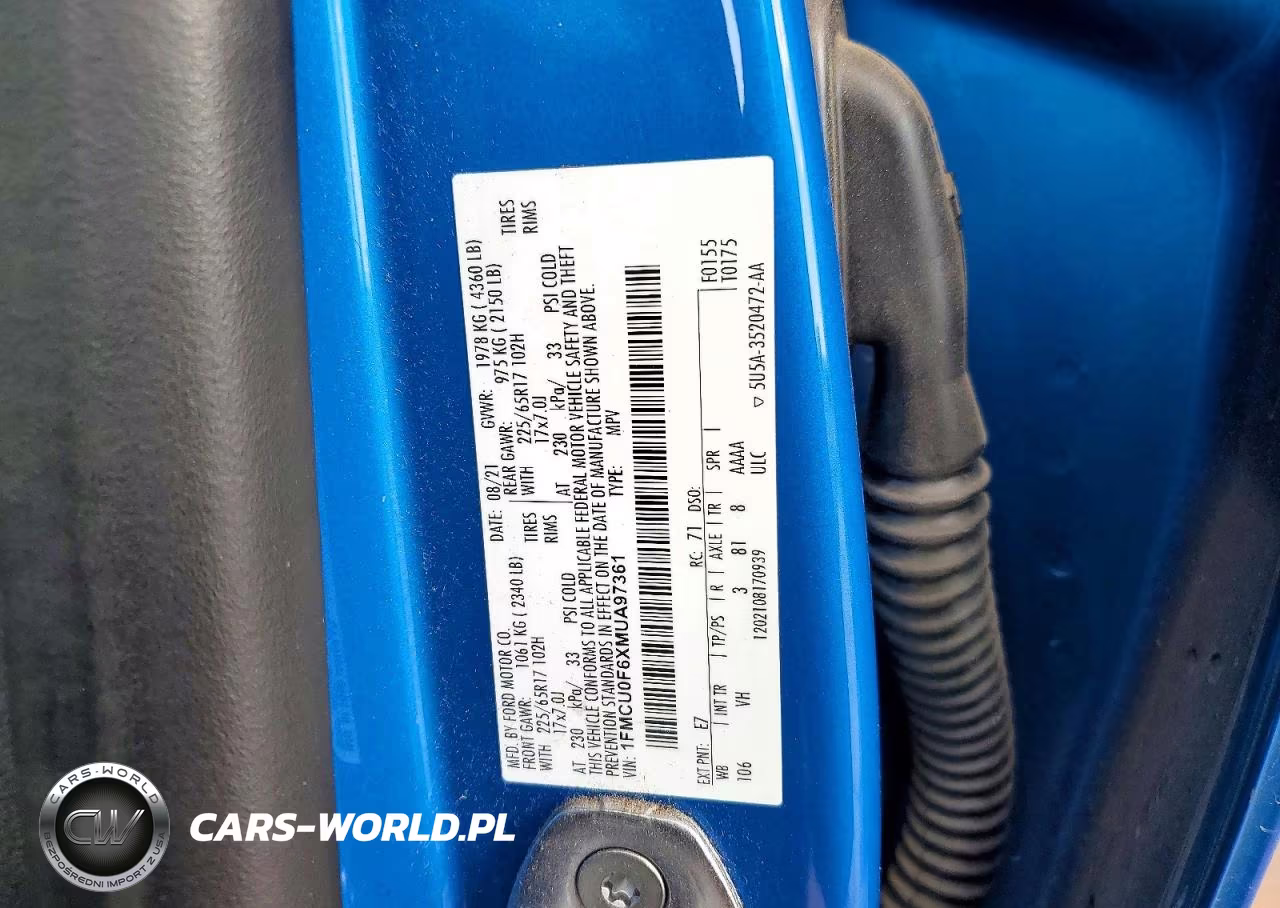 2021 Ford Escape S VIN:1FMCU0F6XMUA97361 - 13
