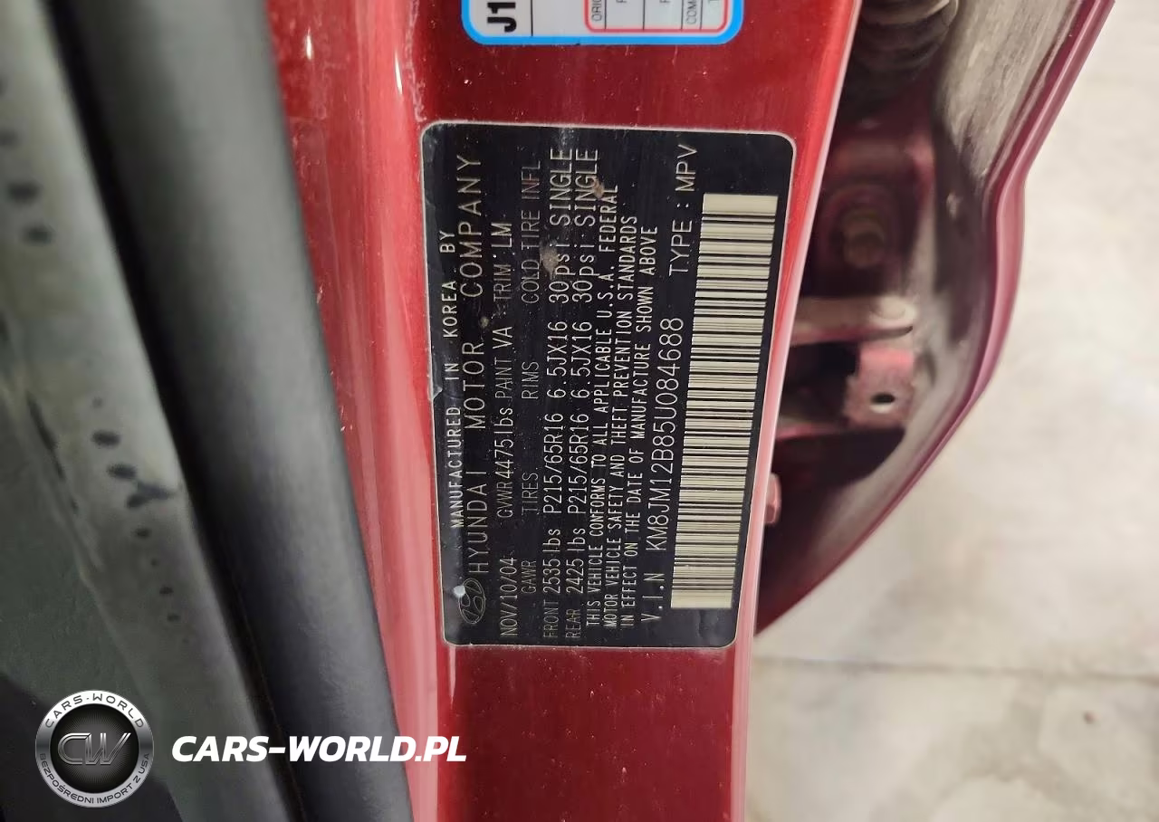 2005 Hyundai Tucson Gl VIN:KM8JM12B85U084688 - 13