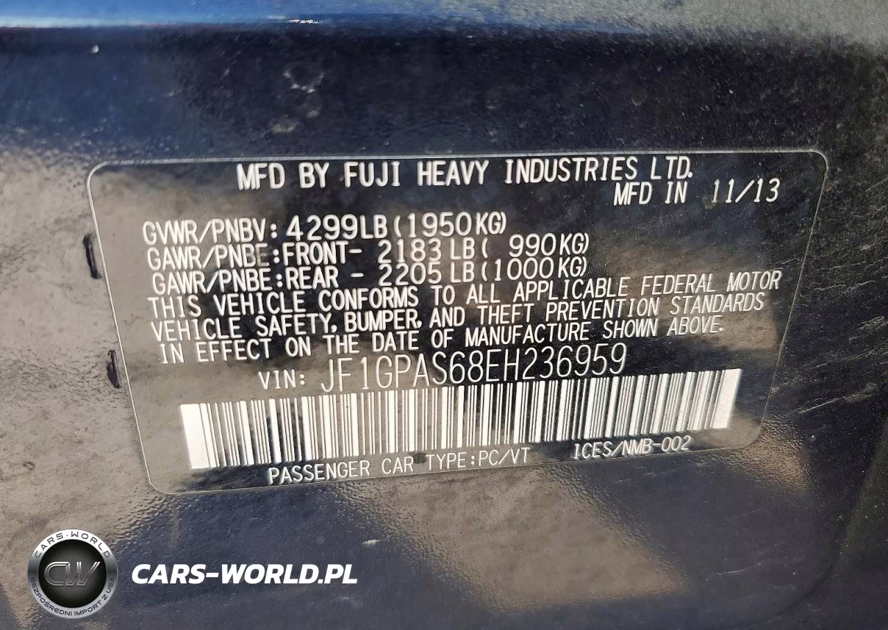 2014 Subaru Impreza Sport Limited VIN:JF1GPAS68EH236959 - 12