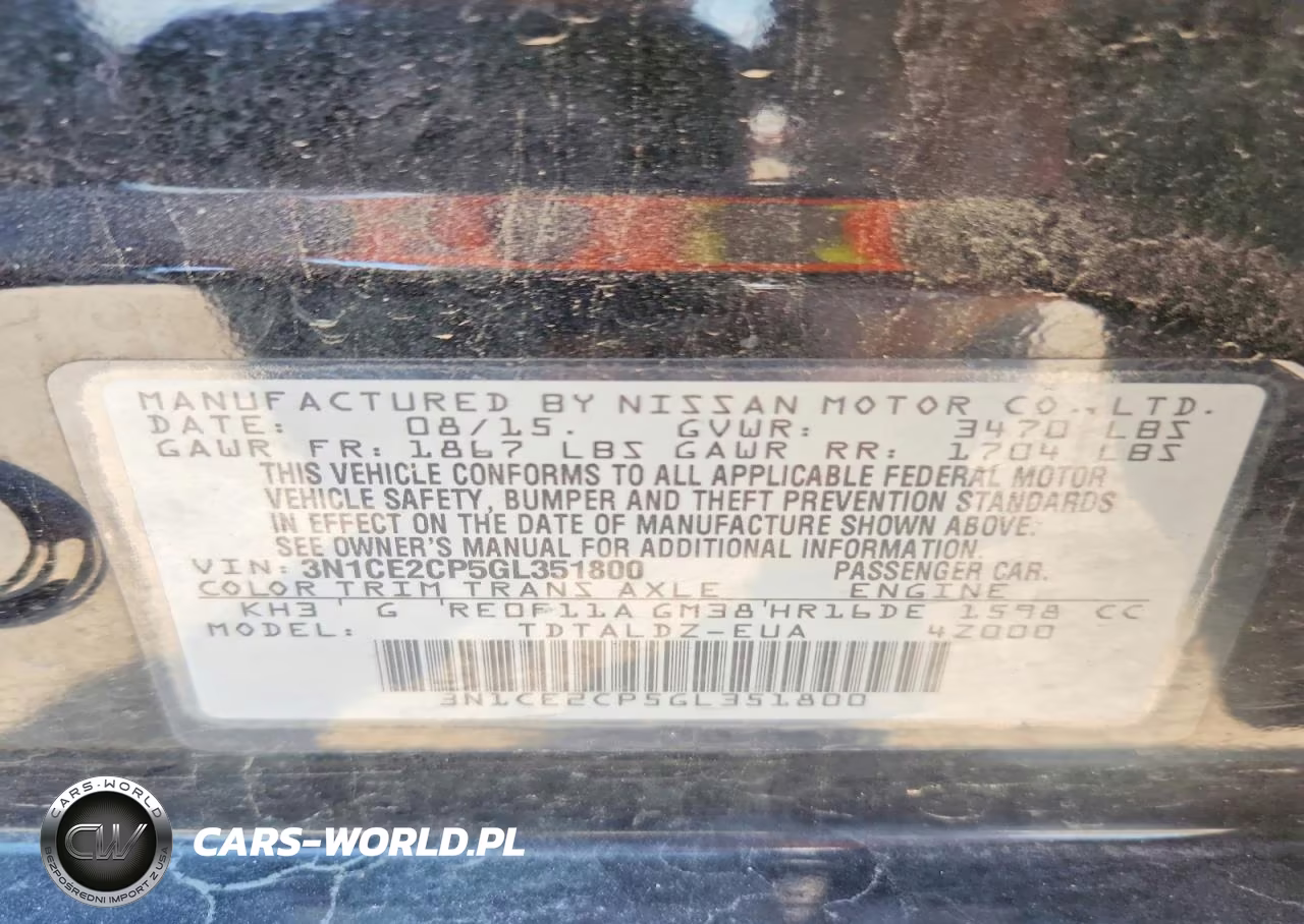 2016 Nissan Versa Note Sv VIN:3N1CE2CP5GL351800 - 12