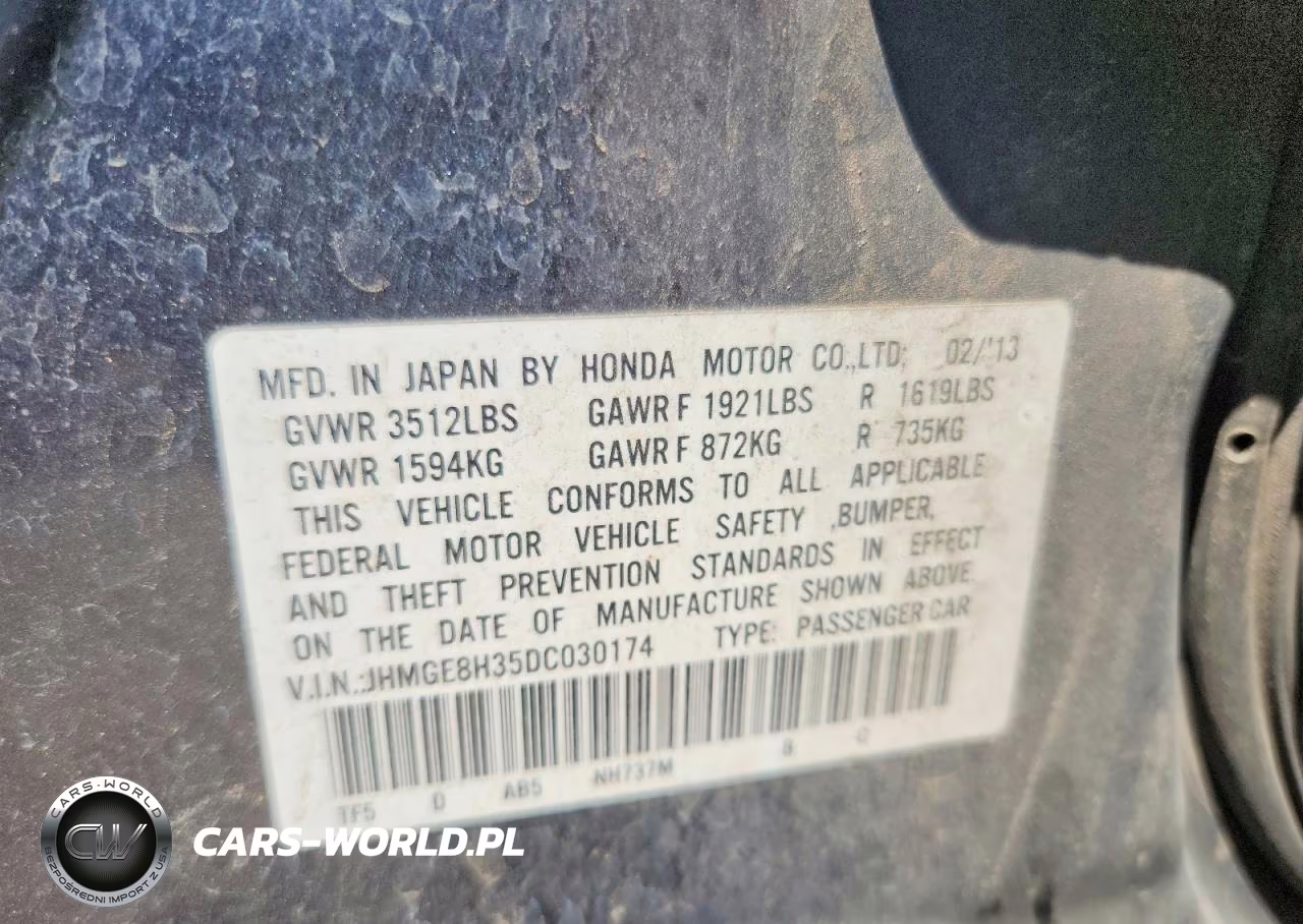 2013 Honda Fit VIN:JHMGE8H35DC030174 - 12