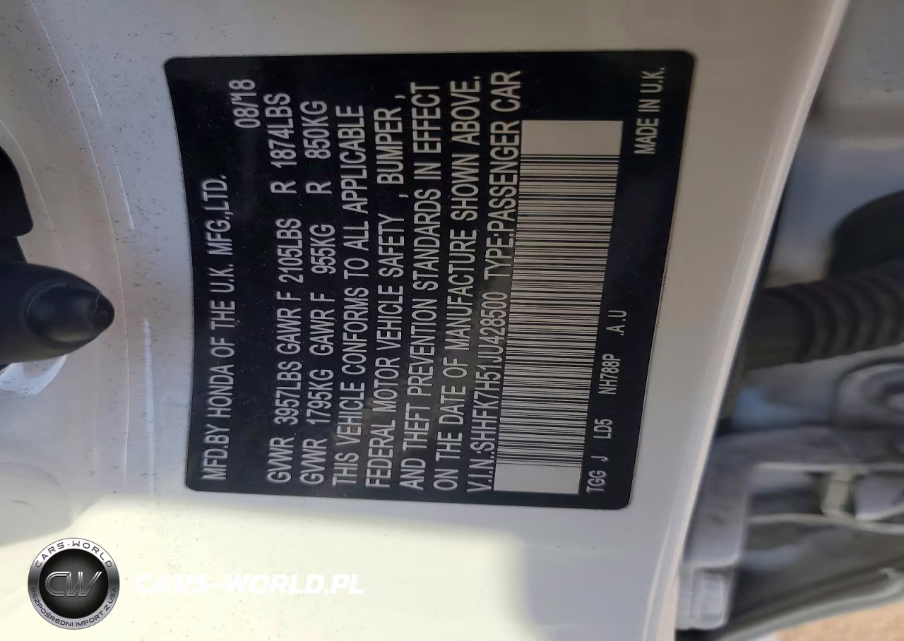 2018 Honda Civic Ex VIN:SHHFK7H51JU428500 - 13