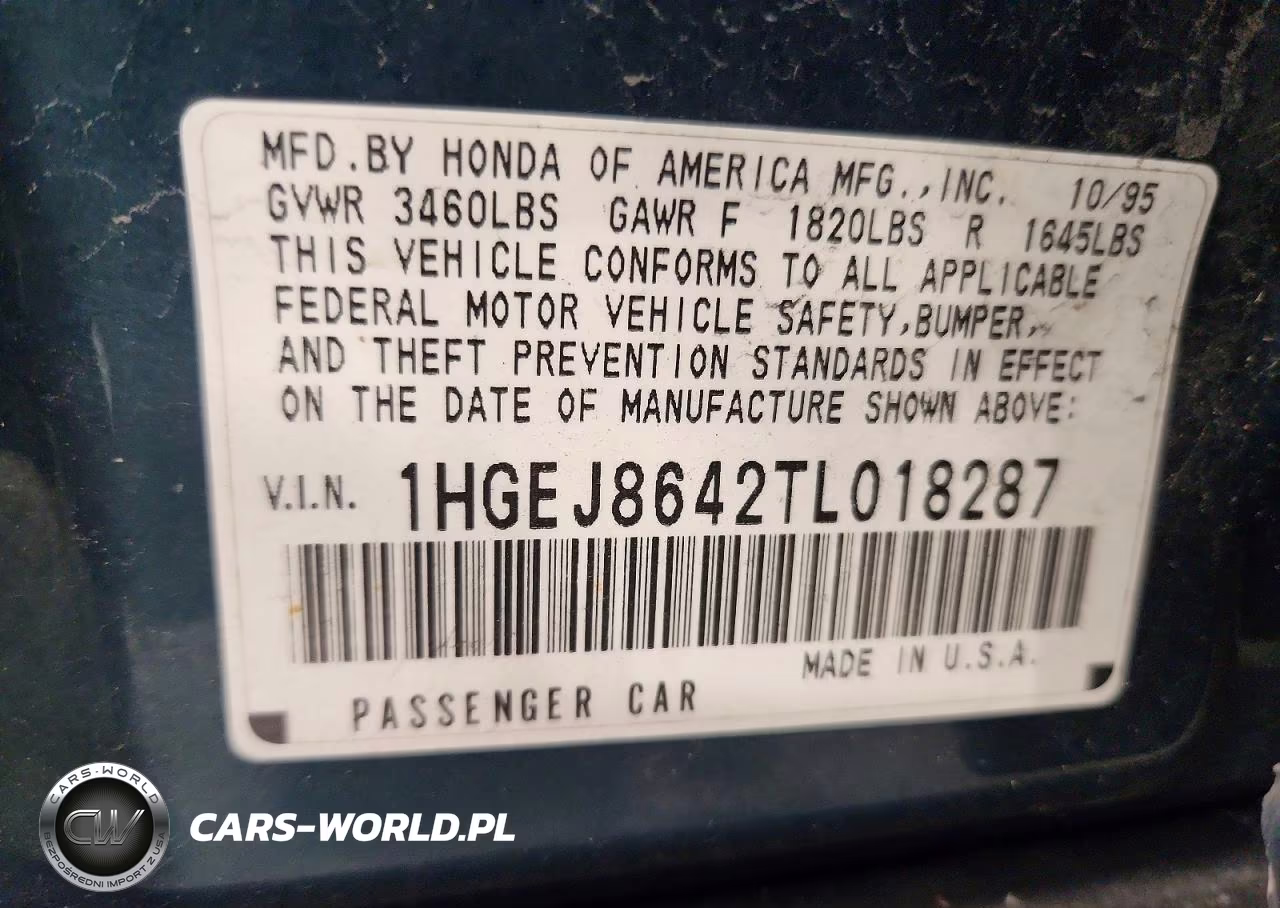 1996 Honda Civic Ex VIN:1HGEJ8642TL018287 - 12