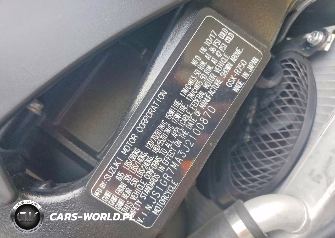 2018 Suzuki Gsx-R750 VIN:JS1GR7MA3J2100870 - 10