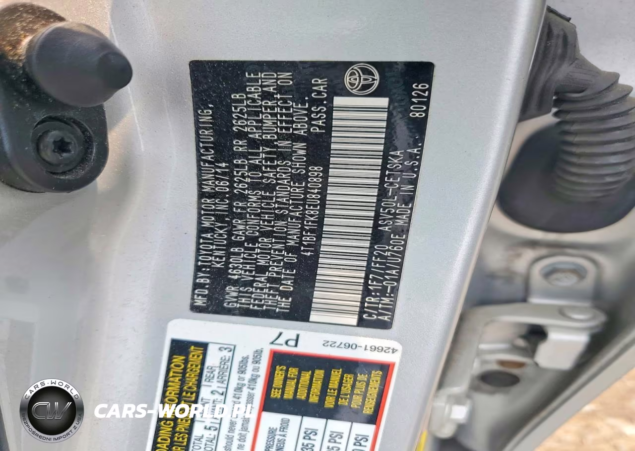 2014 Toyota Camry Se VIN:4T1BF1FK8EU840898 - 12