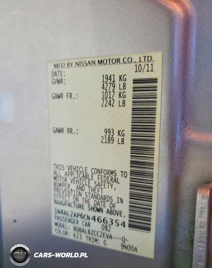 2012 Nissan Altima Base-S VIN:1N4AL2AP6CN466354 - 12