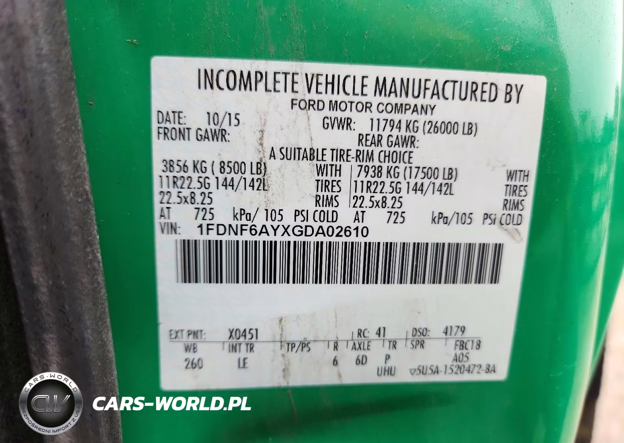 2016 Ford F650 Super Duty VIN:1FDNF6AYXGDA02610 - 11