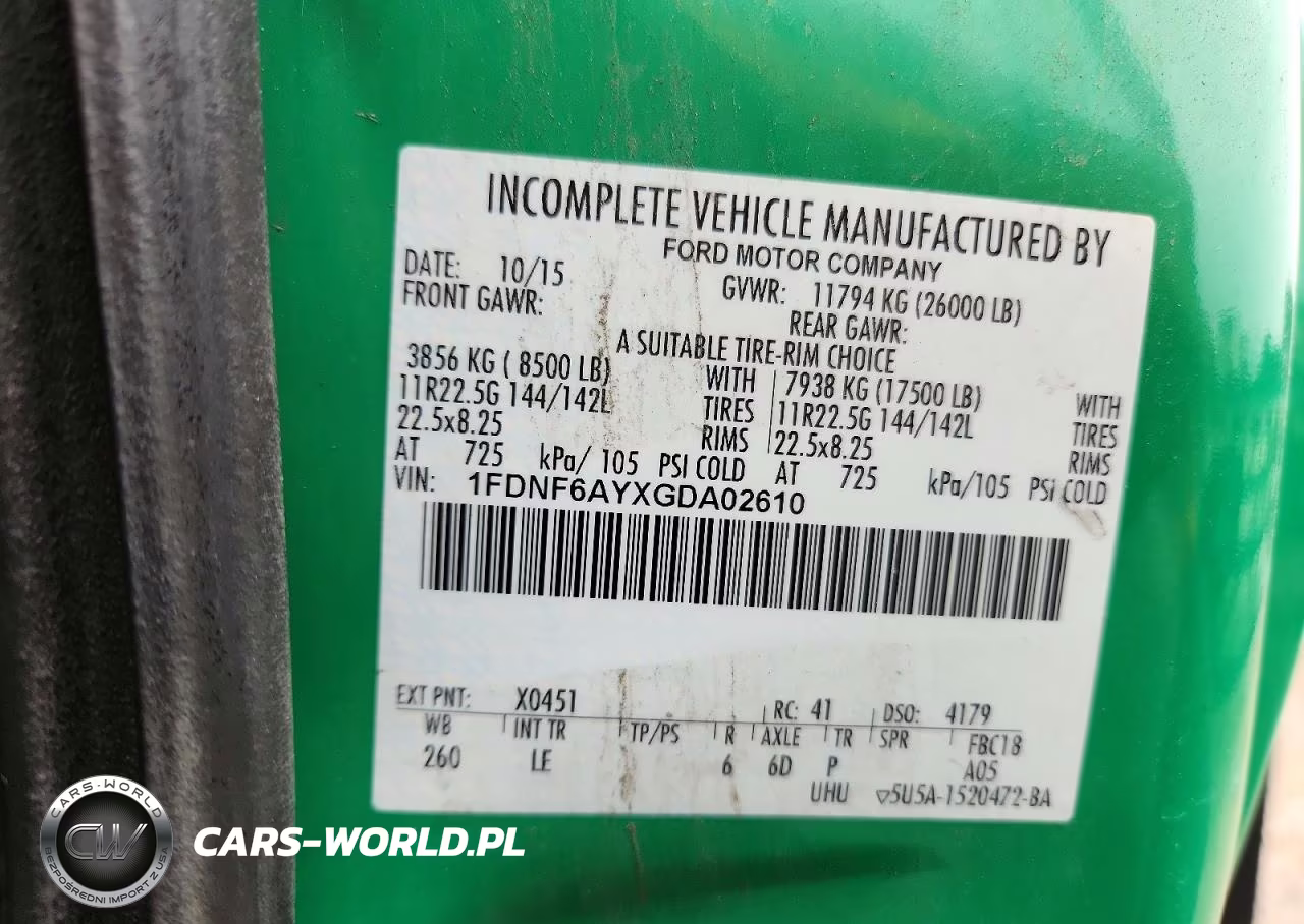 2016 Ford F650 Super Duty VIN:1FDNF6AYXGDA02610 - 12