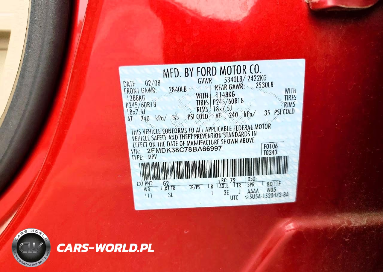 2008 Ford Edge Sel VIN:2FMDK38C78BA66997 - 13