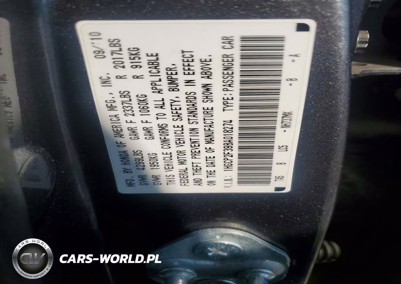 2011 Honda Accord Lx VIN:1HGCP2F39BA018274 - 12